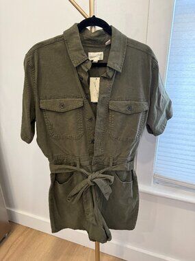 NWT Universal Thread Olive Green Utility Short Sleeve Romper